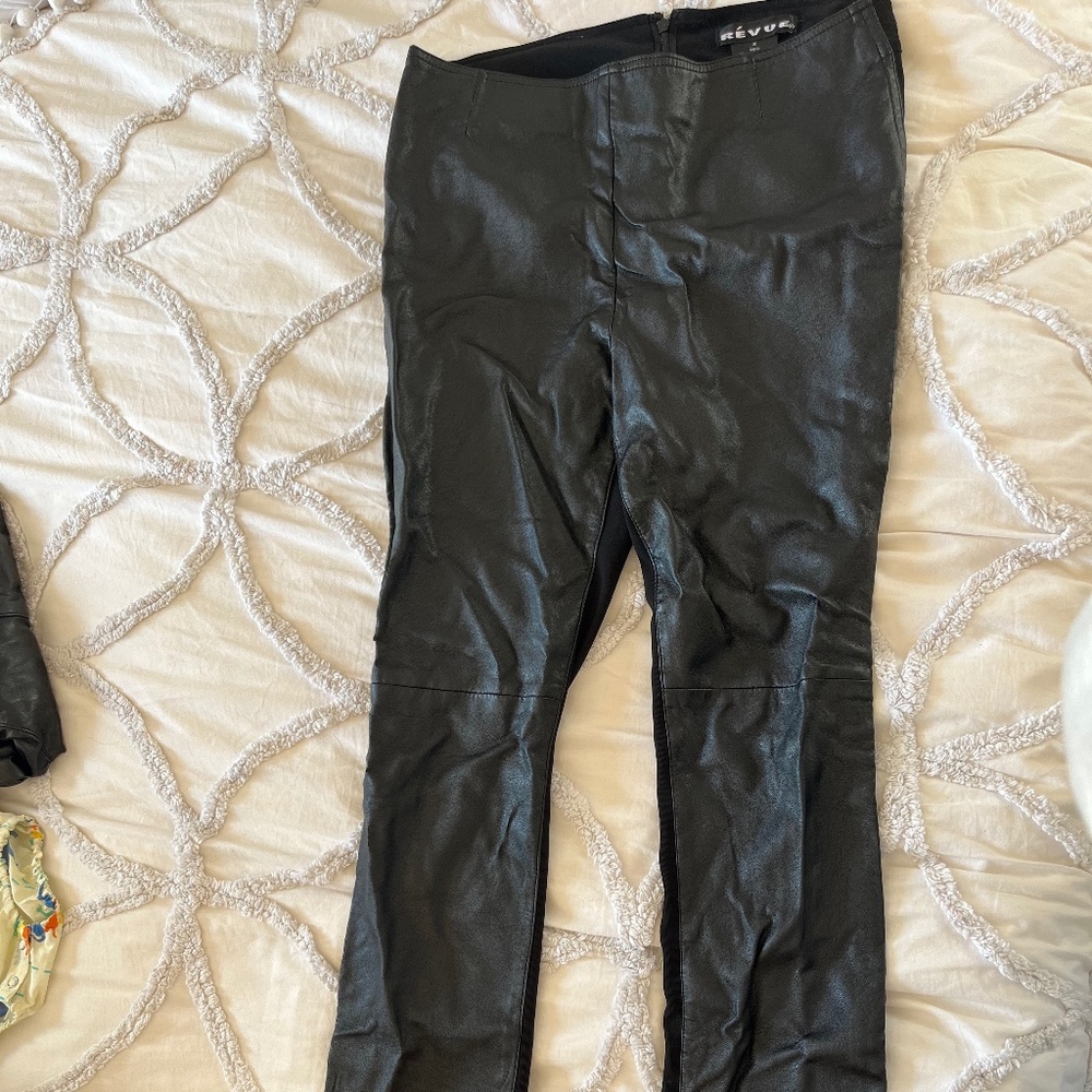 Revue leather black skinny pants size 8